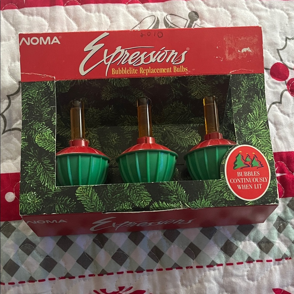 Expressions Festive Green and Red Bubble Lights